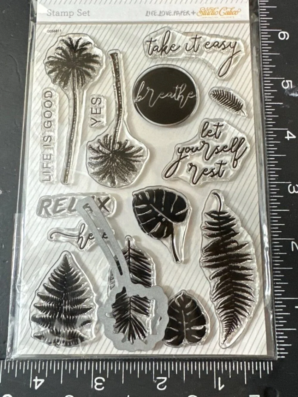 Studio Calico Tropical Take It Easy Foliage Stamp Set and Palm Tree Die